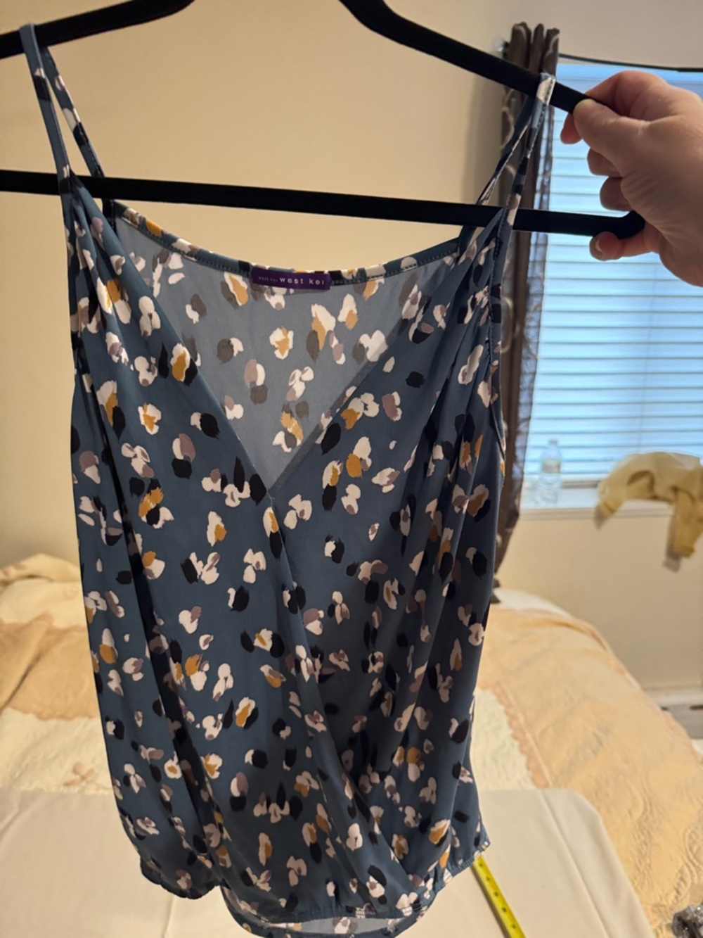 West Kei Dusty Blue Floral-Leopard Print Cami